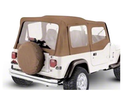 Complete Soft Top with Clear Windows; Spice Denim (87-95 Jeep Wrangler YJ w/ Half Steel Doors)