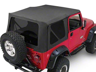 Complete Soft Top with Tinted Windows; Black Diamond (76-95 Jeep CJ7 & Wrangler YJ w/ Full Steel Doors)