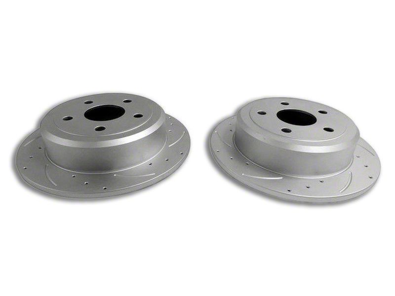 Jeep Wrangler Drilled and Slotted Brake Rotors; Rear Pair (0718 Jeep Wrangler JK)
