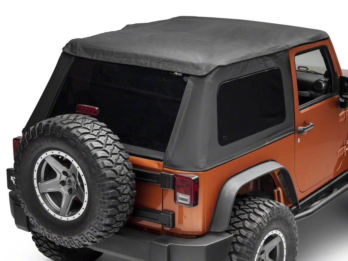 Jeep Wrangler Fold Back Soft Top; Black Diamond (07-18 Jeep Wrangler JK 2- Door) - Free Shipping