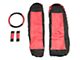 Front Seat Covers; Black/Red (87-02 Jeep Wrangler YJ & TJ)