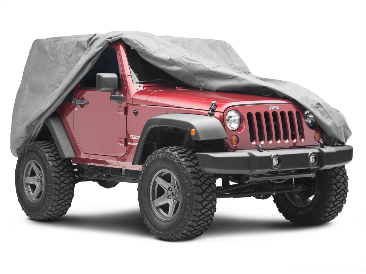 Jeep Wrangler Full Car Cover; Gray (07-18 Jeep Wrangler JK 2-Door) - Free  Shipping