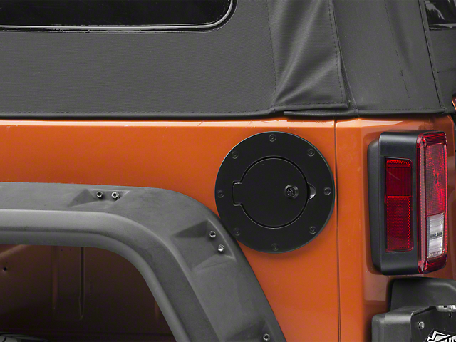Locking Fuel Door; Black (97-06 Jeep Wrangler TJ; 07-18 Jeep Wrangler JK 4-Door)