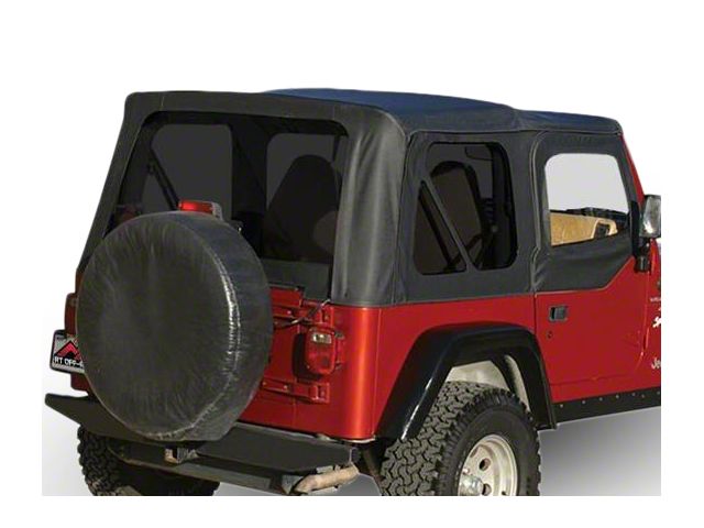 OEM Replacement Soft Top with Tinted Windows and Door Skins; Black Denim (97-06 Jeep Wrangler TJ w/ Half Steel Doors, Excluding Unlimited)