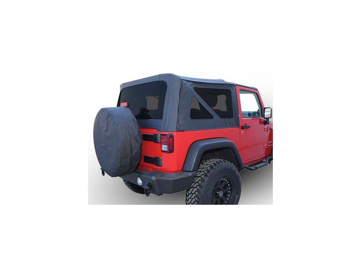 Jeep Wrangler OEM Replacement Sailcloth Soft Top with Tinted Windows; Black  Diamond (07-09 Jeep Wrangler JK 2-Door w/ Full Steel Doors) - Free Shipping