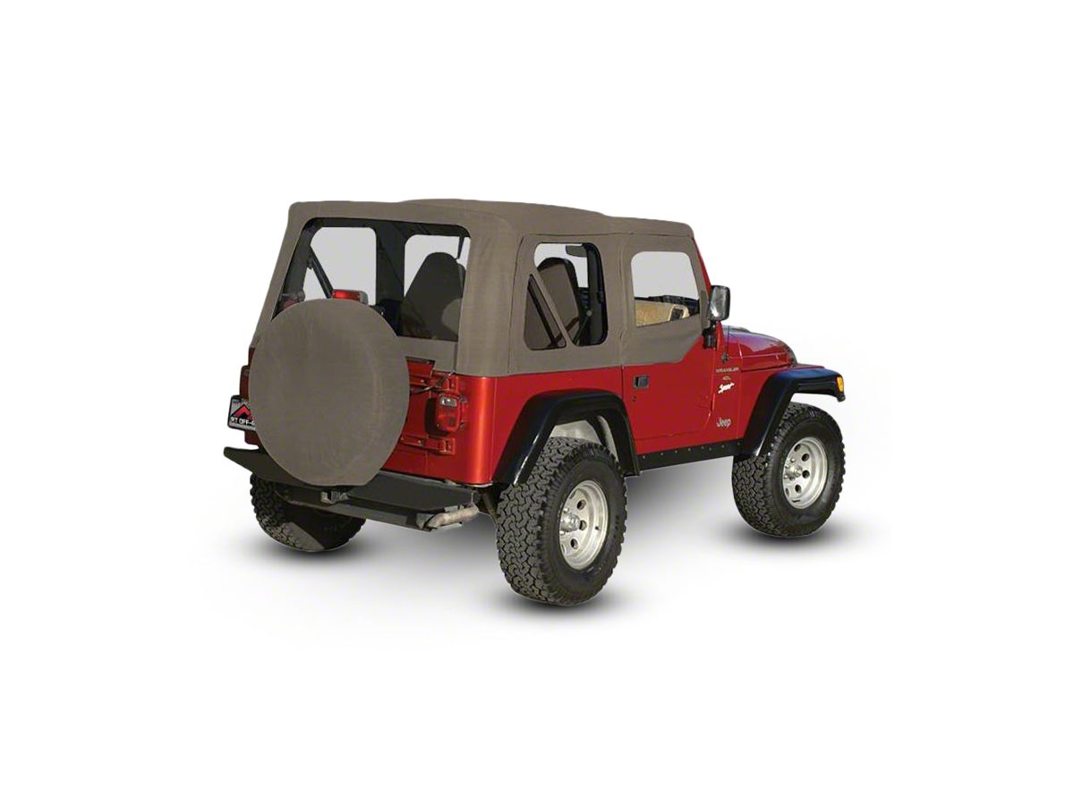 Jeep Wrangler OEM Replacement Soft Top with Clear Windows and Door Skins;  Khaki (97-06 Jeep Wrangler TJ w/ Soft Upper Doors, Excluding Unlimited)