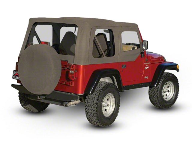 OEM Replacement Soft Top with Clear Windows and Door Skins; Khaki (97-06 Jeep Wrangler TJ w/ Soft Upper Doors, Excluding Unlimited)