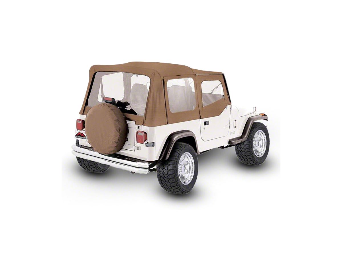 Jeep Wrangler OEM Replacement Soft Top with Clear Windows and Door Skins;  Spice (88-95 Jeep Wrangler YJ w/ Soft Upper Doors)