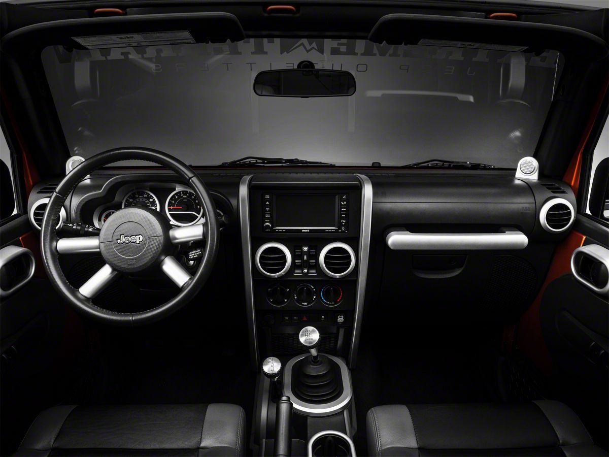 Rugged Ridge Brushed Silver Interior Trim Accent Kit 07 10 Jeep Wrangler Jk 4 Door W Manual Transmission Manual Windows