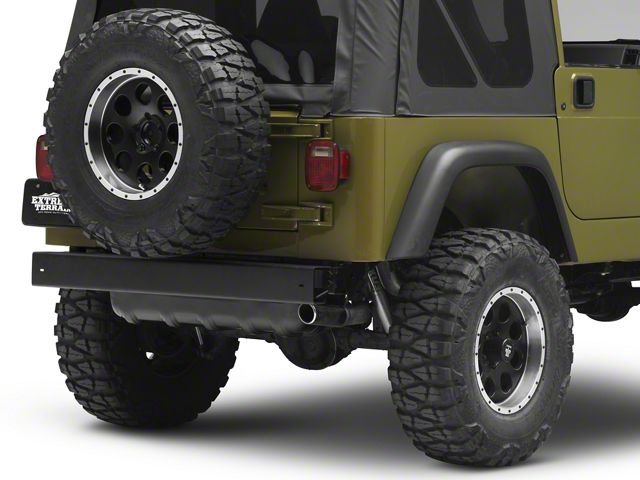 Rear Bumper; Black (97-06 Jeep Wrangler TJ)