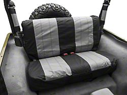Rear Seat Cover; Black/Gray (87-02 Jeep Wrangler YJ & TJ)