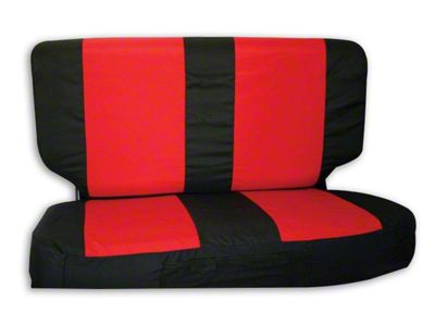 Rear Seat Cover; Black/Red (87-02 Jeep Wrangler YJ & TJ)