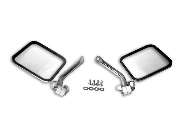 Side Mirrors; Stainless Steel (97-06 Jeep Wrangler TJ)