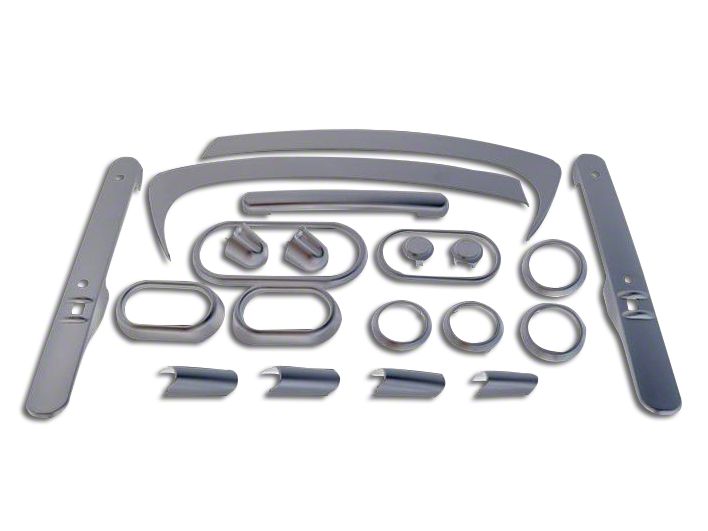 Interior Trim Kit Brushed Silver 07 10 Jeep Wrangler Jk 2 Door W Power Windows Automatic Transmission