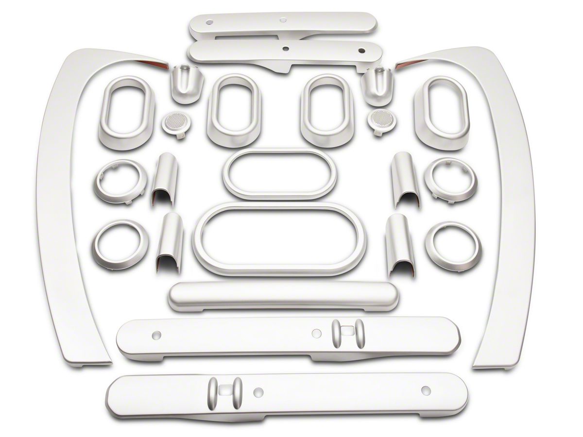 Interior Trim Kit Brushed Silver 07 10 Jeep Wrangler Jk 4 Door W Power Windows Automatic Transmission