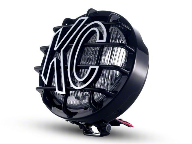 KC HiLiTES 6-Inch Black SlimLite Round Halogen Light; Fog Beam