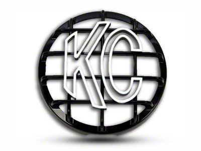 KC HiLiTES 6-Inch Daylighter and Slimlite Round Light Stone Guard; Black with White KC Logo