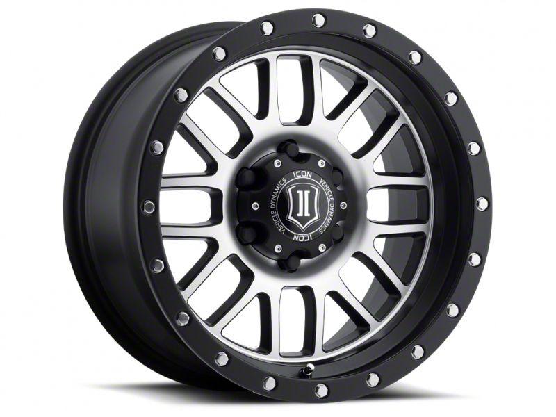 ICON Vehicle Dynamics Jeep Wrangler Alpha Satin Black Machined Wheel