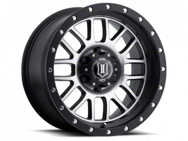 ICON Alloys Alpha Satin Black Machined Wheel; 17x8.5 (18-24 Jeep Wrangler JL)