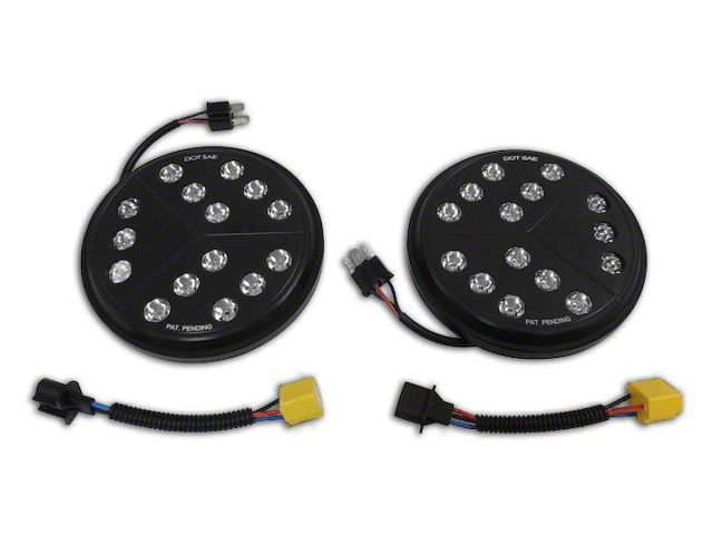 7-Inch Round LED Headlights; Black Housing; Clear Lens (97-18 Jeep Wrangler TJ & JK)
