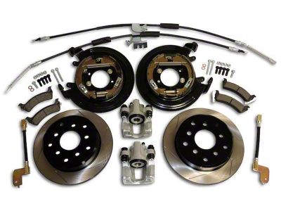 Dana 35 Rear Axle Disc Brake Conversion Kit with Slotted Rotors (97-06 Jeep Wrangler TJ w/o ABS)