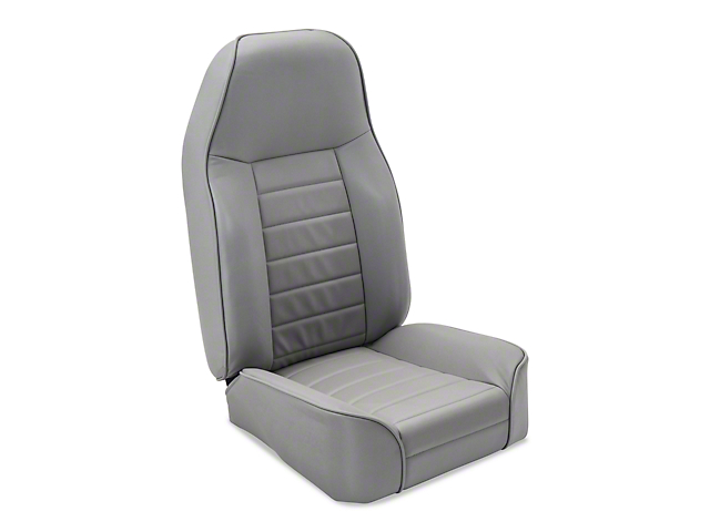 Smittybilt Standard Front Bucket Seat; Light Gray Denim (76-06 Jeep CJ5, CJ7, Wrangler YJ & TJ)