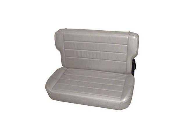 Smittybilt Rear Fold and Tumble Seat; Charcoal Light Gray Denim (87-95 Jeep Wrangler YJ)