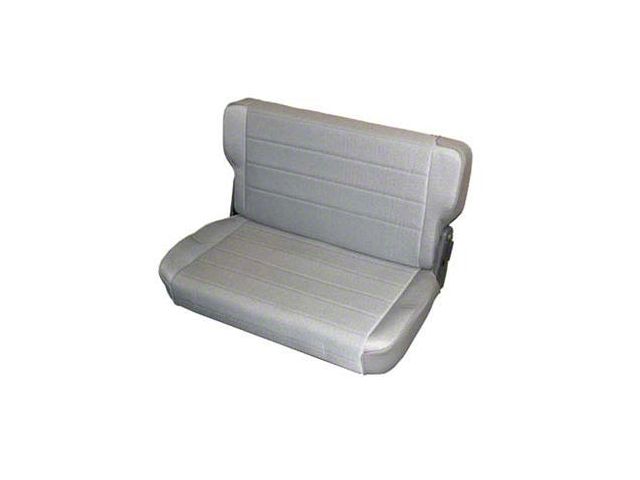Smittybilt Rear Standard Seat; Charcoal Light Gray Denim (76-95 Jeep CJ5, CJ7 & Wrangler YJ)