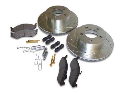 Performance Drilled and Slotted Brake Rotor and Pad Kit; Front (90-06 Jeep Wrangler YJ & TJ)