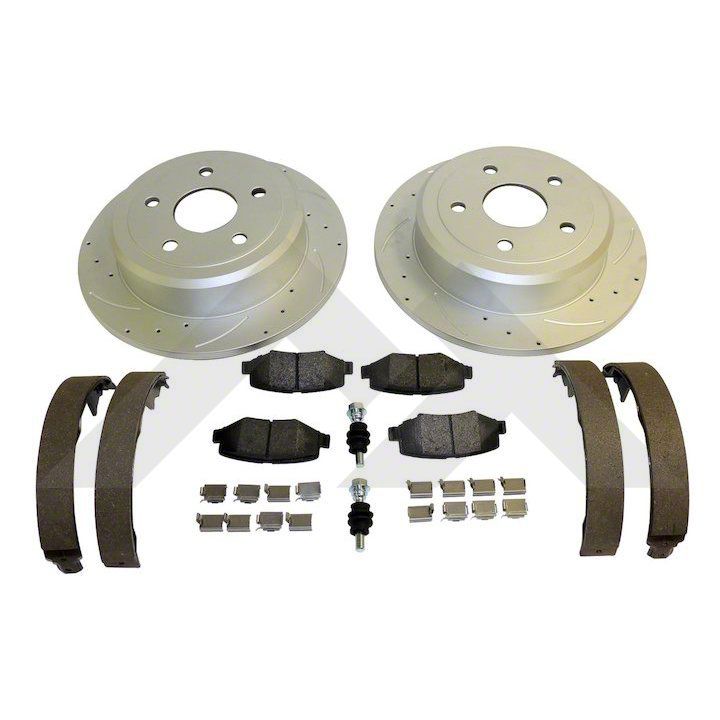 Jeep Wrangler Performance Drilled and Slotted Brake Rotor and Pad Kit