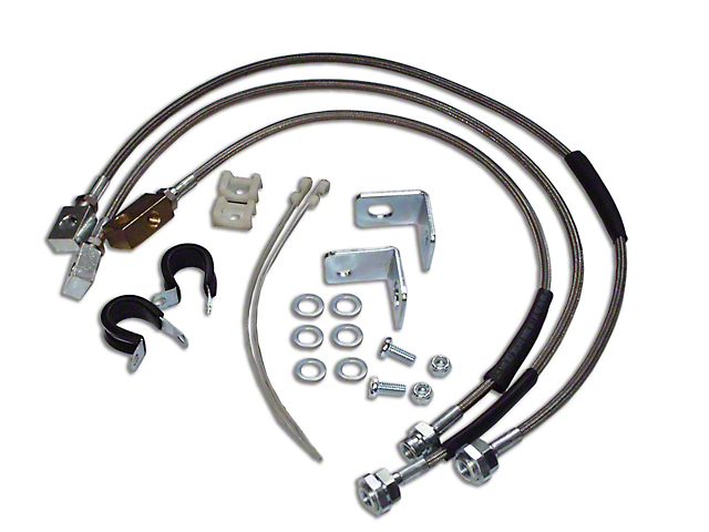 Stainless Steel Brake Hose Kit for 0 to 6-Inch Lift (87-06 Jeep Wrangler YJ & TJ)