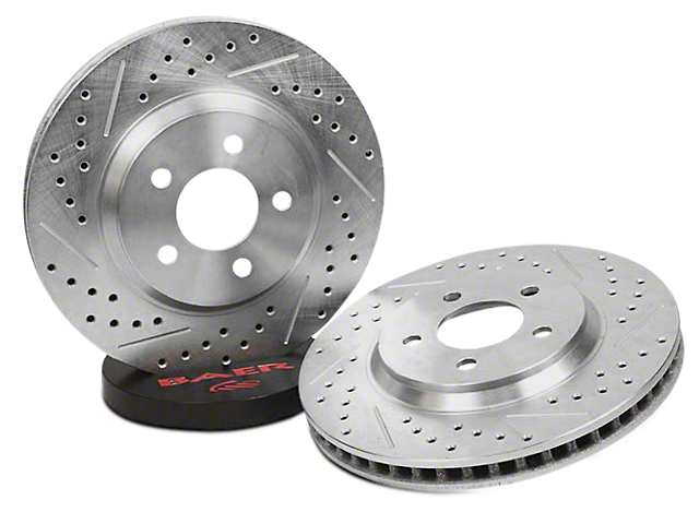 Baer Sport Drilled and Slotted Rotors; Rear Pair (04-06 Jeep Wrangler TJ)