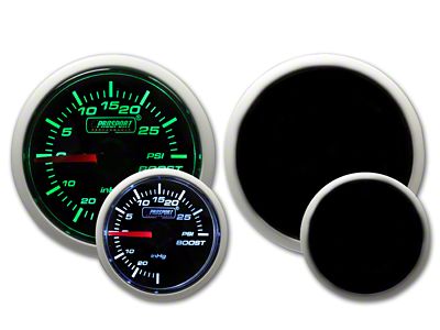 Prosport 52mm Performance Series Boost Gauge; Electrical; 30 PSI; Green/White (Universal; Some Adaptation May Be Required)