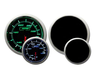 Prosport 52mm Performance Series Oil Temperature Gauge; Green/White (Universal; Some Adaptation May Be Required)