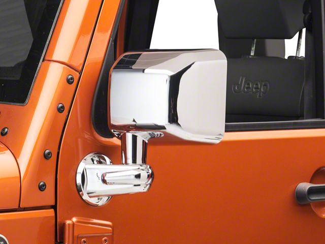 Rugged Ridge Door Mirror; Driver Side; Chrome (07-18 Jeep Wrangler JK)