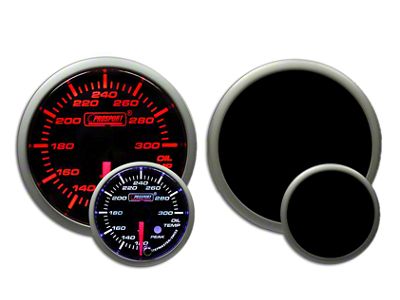 Prosport 52mm Premium Series Oil Temperature Gauge; Electrical; Amber/White (Universal; Some Adaptation May Be Required)