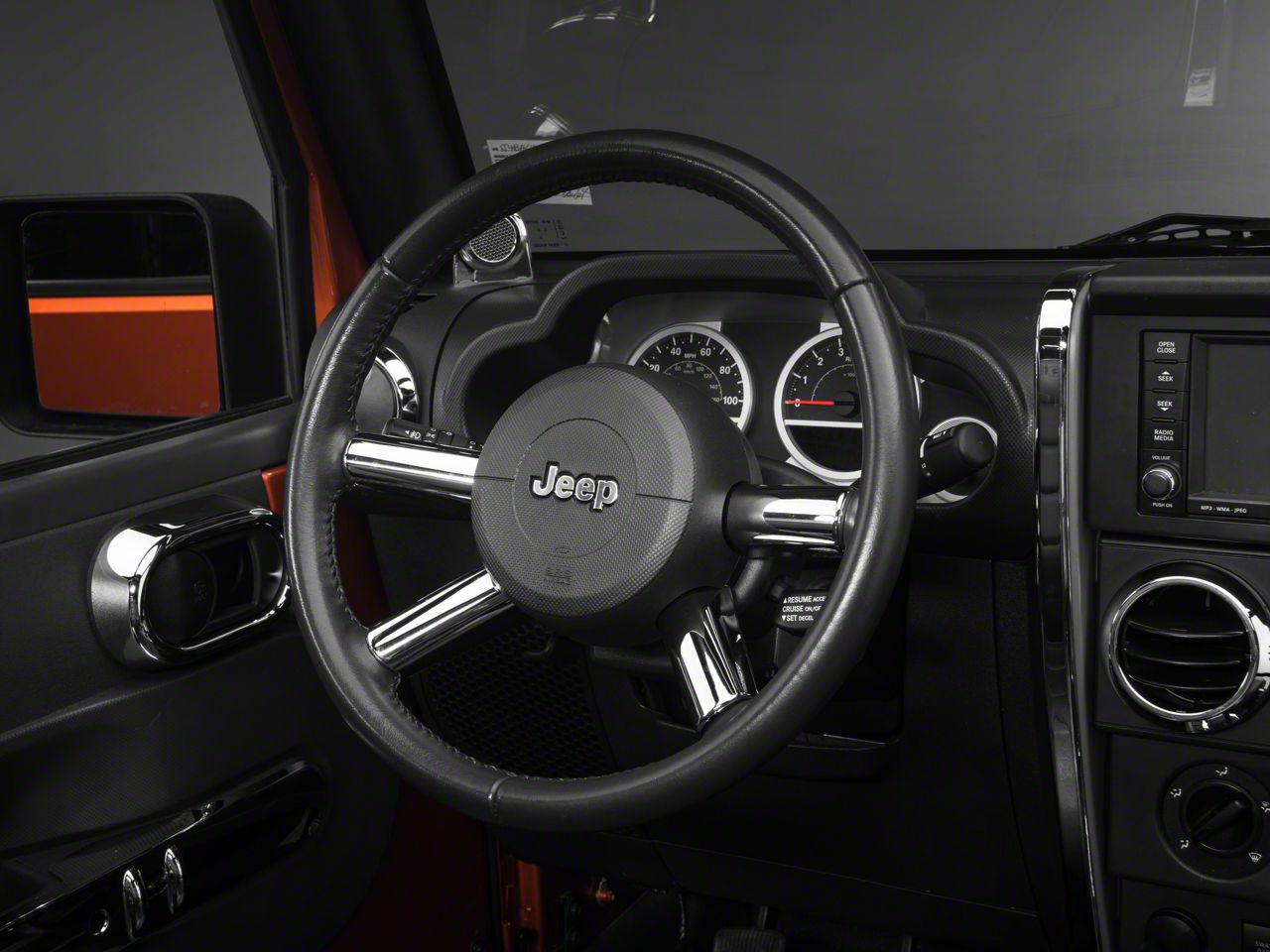 Rugged Ridge Jeep Wrangler Chrome Steering Wheel Spoke Trim 11156.12