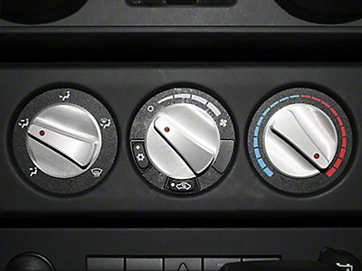 Rugged Ridge Jeep Wrangler Billet Aluminum Climate Control Knob Set w/ Red  Indicators  (07-10 Jeep Wrangler JK)