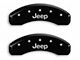 MGP Brake Caliper Covers with Jeep Logo; Black; Front and Rear (03-06 Jeep Wrangler TJ w/ Rear Disc Brakes)