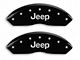 MGP Brake Caliper Covers with Jeep Logo; Black; Front Only (97-06 Jeep Wrangler TJ)
