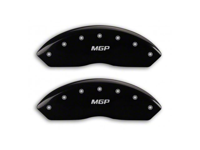 MGP Brake Caliper Covers with MGP Logo; Black; Front Only (97-06 Jeep Wrangler TJ)