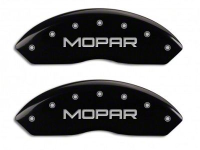 MGP Brake Caliper Covers with MOPAR Logo; Black; Front Only (97-06 Jeep Wrangler TJ)