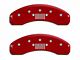 MGP Brake Caliper Covers with Jeep Grille Logo; Red; Front and Rear (03-06 Jeep Wrangler TJ w/ Rear Disc Brakes)