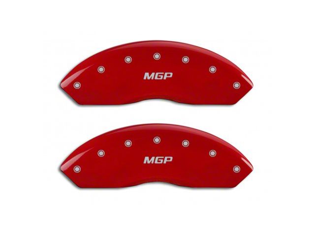 MGP Brake Caliper Covers with MGP Logo; Red; Front and Rear (03-06 Jeep Wrangler TJ w/ Rear Disc Brakes)