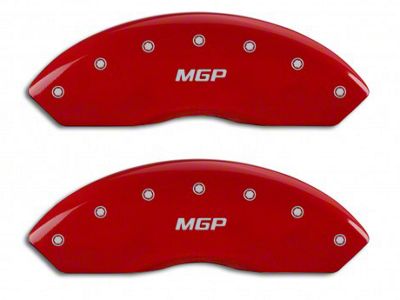 MGP Red Caliper Covers with MGP Logo; Front and Rear (07-18 Jeep Wrangler JK)