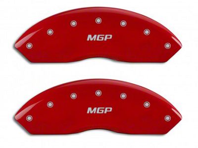 MGP Brake Caliper Covers with MGP Logo; Red; Front Only (97-06 Jeep Wrangler TJ)