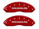MGP Brake Caliper Covers with MOPAR Logo; Red; Front and Rear (03-06 Jeep Wrangler TJ w/ Rear Disc Brakes)
