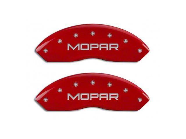 MGP Brake Caliper Covers with MOPAR Logo; Red; Front Only (97-06 Jeep Wrangler TJ)