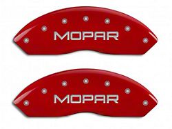 MGP Red Caliper Covers with MOPAR Logo; Front Only (97-06 Jeep Wrangler TJ)