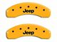 MGP Brake Caliper Covers with Jeep Logo; Yellow; Front and Rear (03-06 Jeep Wrangler TJ w/ Rear Disc Brakes)